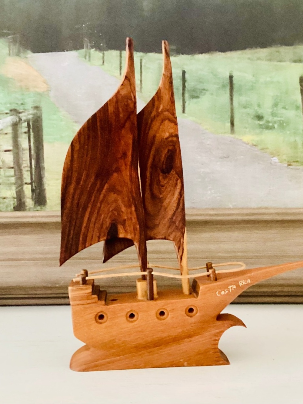 Handcrafted Wooden Decorative Ship Home Office Nautical Décor Sail Costa Rica